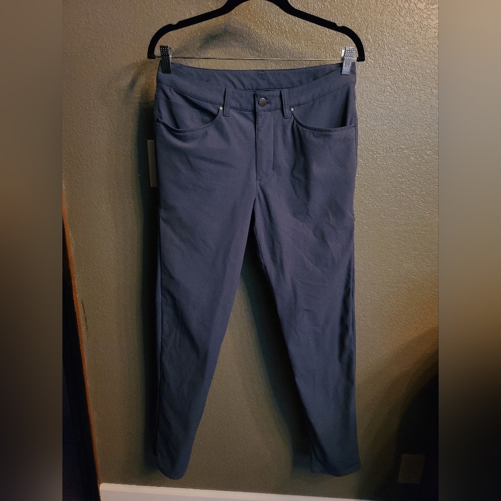Rare Lululemon ABC Slim-Fit 5 Pocket Pant 34"L 30 W Warpstreme in Iron Blue